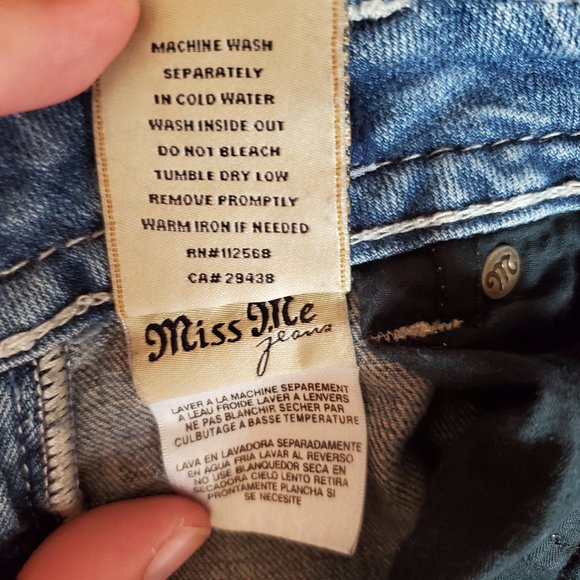 Miss Me JE5321TL Buckle Straight Leg 28 (28x28, 7" Rise) Fleur De Lis Jeans A16 - Picture 11 of 11
